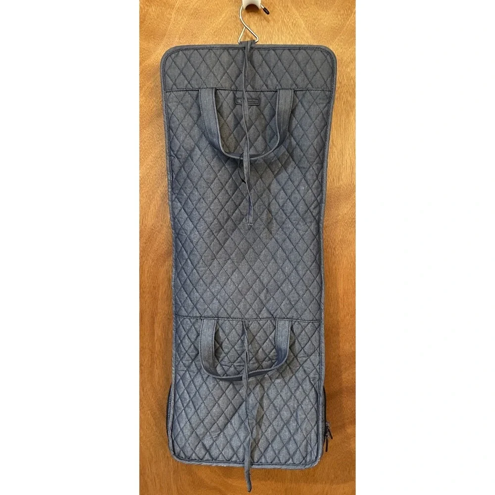 Vera Bradley Hanging Travel Organizer Cosmetics Quilted Bag Denim Blue Jean